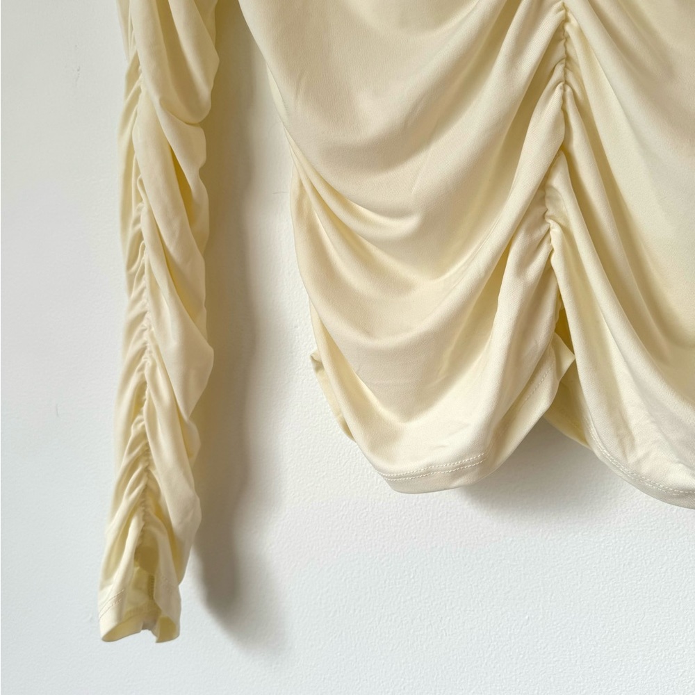 NWT H&M cream ruched mock turtleneck